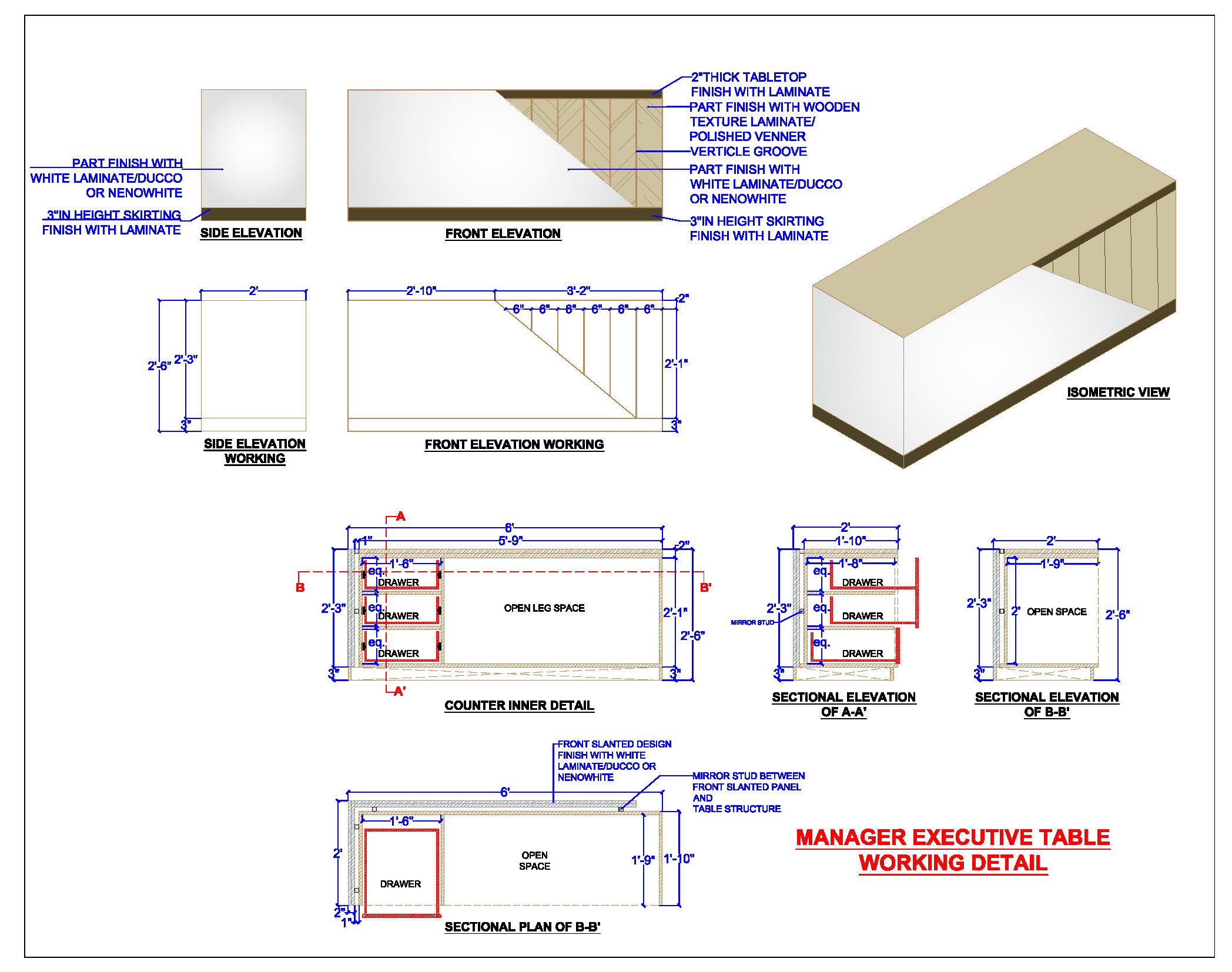 AutoCAD Office Desk Design - Comprehensive DWG File